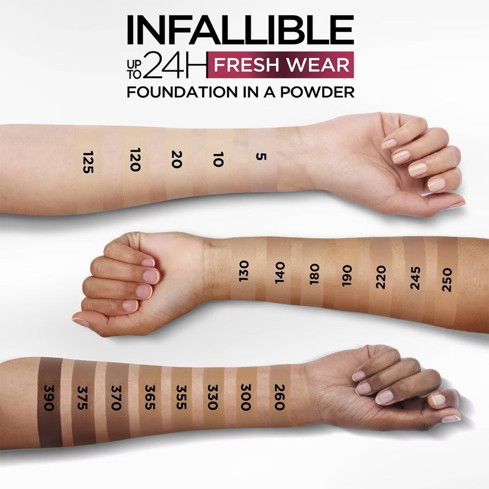 L'Oréal Infallible 24H Fresh Wear Foundation In A Powder - 365 Copper, NEW - Picture 4 of 10